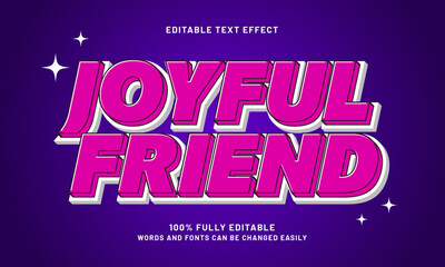 Obraz premium joyful friend editable text effects with a school and happy theme