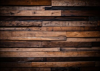 Naklejka premium Old rustic wood plank wall texture background