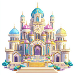 Obraz premium Colorful Ornate Palace with Domes and Towers