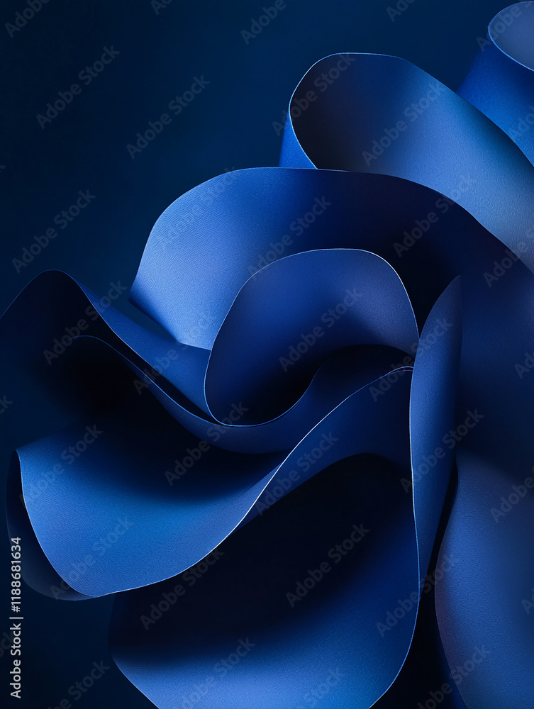 Aufkleber abstract blue paper texture with flowing curves and soft gradients