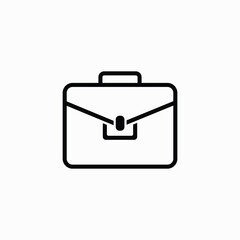 Briefcase vector icon. Bag, portfolio symbol. Flat vector sign isolated on white background. Simple vector illustration for graphic and web design.