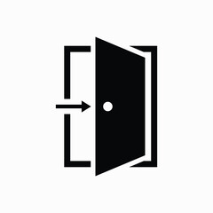 Door Icon in trendy flat style. Open door symbol for your web site design, logo, app, UI. Vector illustration