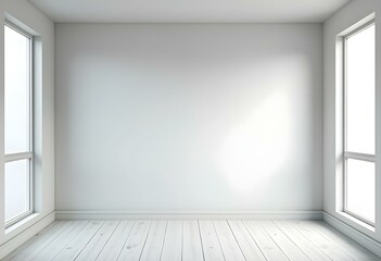 Vacant room with a neutral gray wall