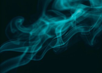 Abstract blue swirling smoke vapor against on dark background
