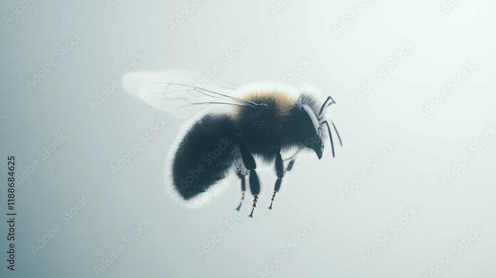 Poster captivating close-up of a bee in soft focus with ethereal background