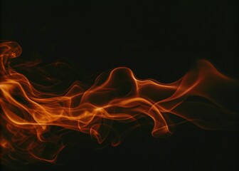 Fototapeta premium Abstract fiery orange and red flames on black background