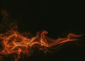 Abstract fiery orange and red flames on black background