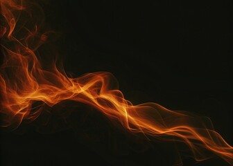 Abstract fiery orange and red flames on black background