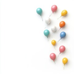 A bunch of colorful balloons are floating in the air, creating a festive