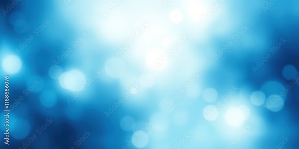 Wall mural Abstract Blue Background with Soft, Bright Bokeh Lights