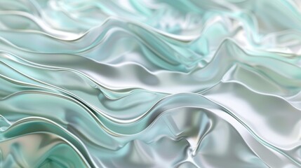Obraz premium Abstract Teal and White Liquid Marble Wallpaper