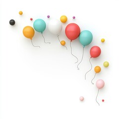 A bunch of colorful balloons are floating in the air, creating a festive