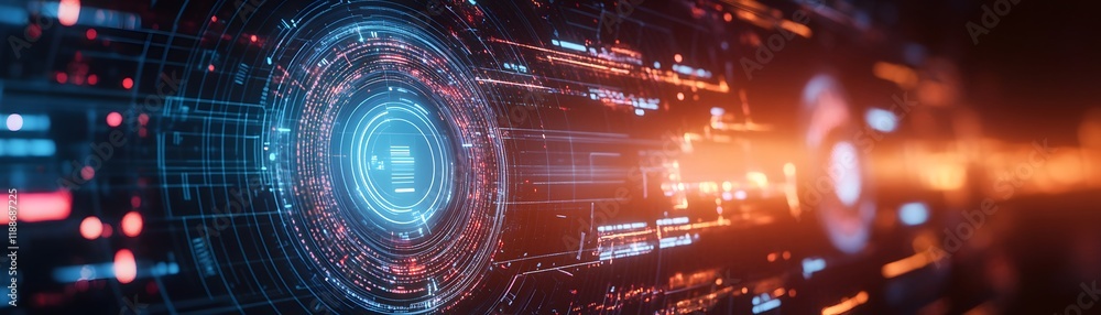 Poster futuristic data stream with vibrant colors highlighting advanced technology in a digital world.