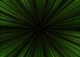 Abstract green ray star burst background with smooth line radiation