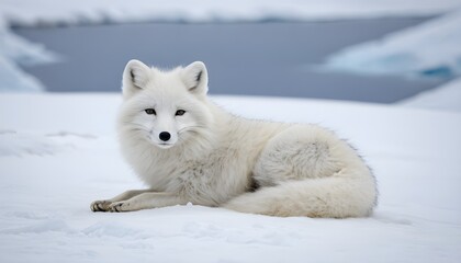Obraz premium region fox in winter, A White Wolf In Winter