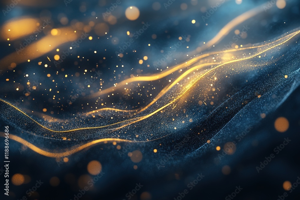 Poster magical bokeh lights and particle burst: abstract background design for festive, elegant, and modern