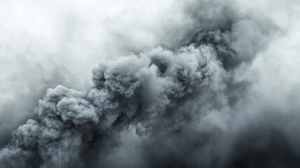 Fototapeta premium Gray Smoke Plume: A Dramatic Atmospheric Image
