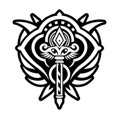 A glyph icon of ceremonial staff