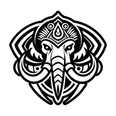 Fototapeta premium Elephant tusk icon in glyph style