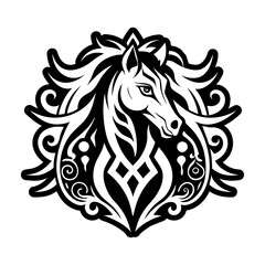 Horse icon in glyph style