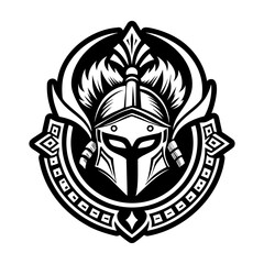 A glyph style icon of knight helmet