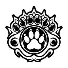 Lion paw icon in glyph style