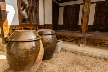 Naklejka premium Traditional house at Bukchon Hanok Village Seoul South Korea
