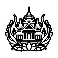 A glyph icon of palace symbol