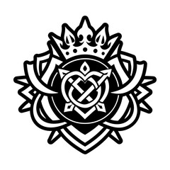 Fototapeta premium Royal emblem icon in glyph style