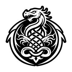 A solid style icon of snake symbol tattoo