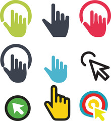 Fototapeta premium isolated black click cursor symbol icon Vector, coor click cursor symbol Silhouette,black click cursor icon set, black click cursor for logo,color click cursor Vector illustration, Vector Graphic, EP