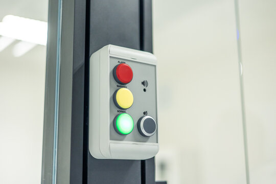 Control panel showing normal status in scientific laboratory