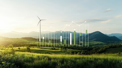 A green field with a windmill in the foreground