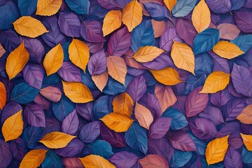 Enchanting Purple Autumn Leaves: A Symphony of Fall Hues, Perfect for Design Projects and Fall-Themed Decor, Vibrant and