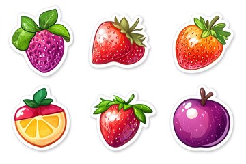 Cute Cartoon Fruit & Veggie Stickers: Perfect for Kids, Labels, and Fun Designs!  Bright, colorful, and ready to use.   