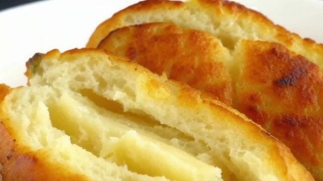 Golden hash brown cracked crumbs scatter