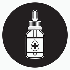 Isolated emblem of a medication bottle