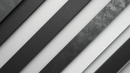 Obraz premium **A minimalist gradient of bold diagonal stripes alternating between matte onyx and frosted steel-textured finishes