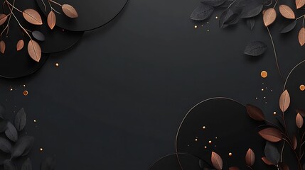 Elegant Black And Copper Leaves Design