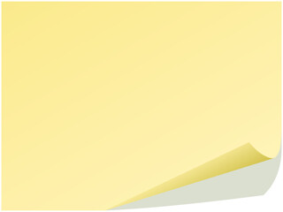 黄色い端がめくれた付箋フレーム4：3