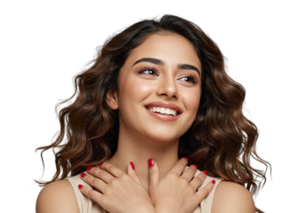 Portrait of young beautiful  woman with perfect smooth skin isolated over white background. Tenderness and sensuality. Concept of natural beauty, plastic surgery, cosmetology, cosmetics, skin care