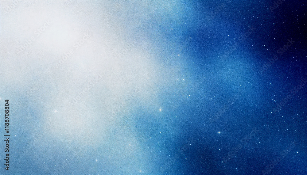 Poster abstract blue and white background with bokeh
