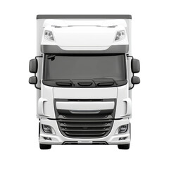Front view of a modern white delivery truck