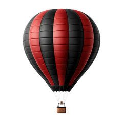 Obraz premium Striking red and black hot air balloon in flight