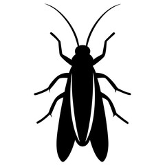 Caddisfly silhouette vector illustration