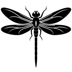 Dragonfly silhouette vector illustration 