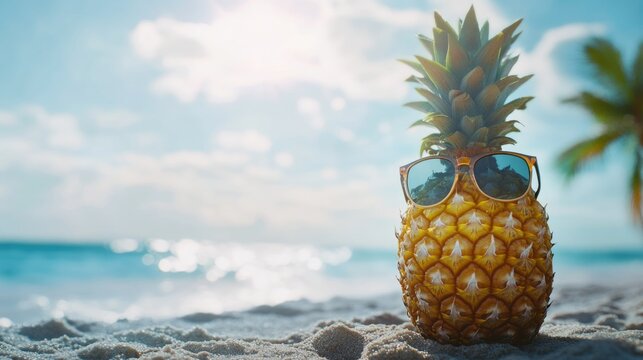 Tropical Beach Vacation with Pineapple