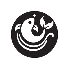 2d guppy fish logo with white background