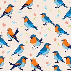 seamless pattern with birds