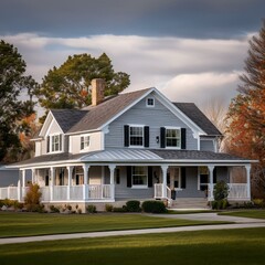 Fototapeta premium A gray ranch style model house
